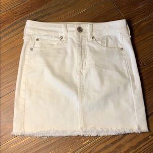 American Eagle white denim mini skirt 0